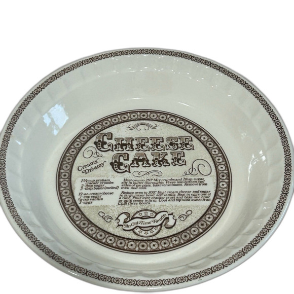 Royal China Jeannette Cheesecake Ceramic Pie Dish Creamy Dreamy Directions - Picture 1 of 12